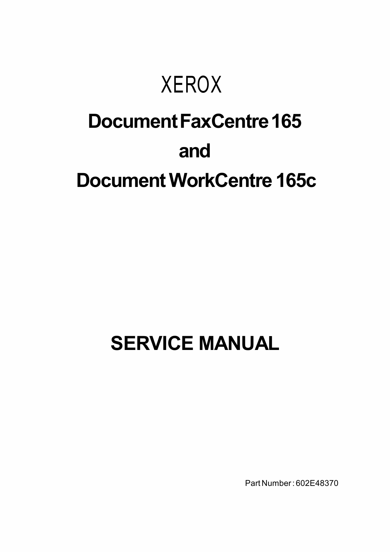 Xerox WorkCentre DWC-165c Parts List and Service Manual-1